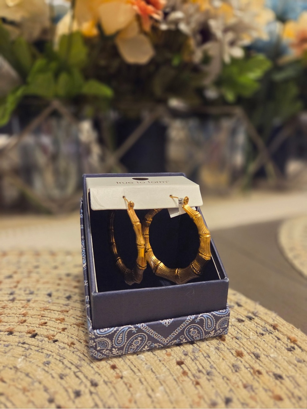 True to Form gold tone bamboo hoop earrings #bamboo #hoops